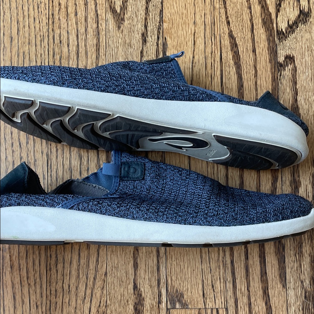 OluKai Textured Blue Slip-On Loafers - Picture 8 of 9